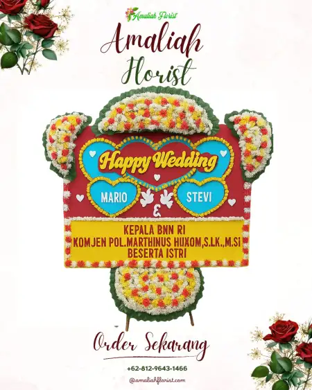 Papan Bunga Pernikahan Honipopu